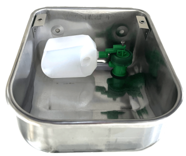 Preview: BA 740 STAINLESS STEEL BA 740 STAINLESS STEEL DRINKING BOWL - 2 LITER WITH FLOATER VALVE - 1/2" OUTER THREAD