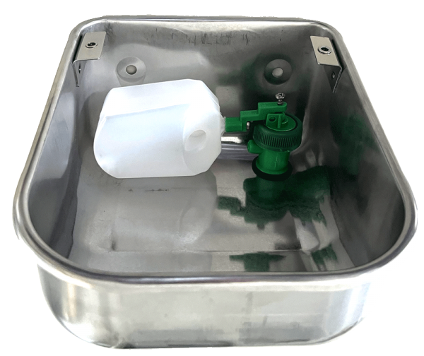 BA 740 STAINLESS STEEL BA 740 STAINLESS STEEL DRINKING BOWL - 2 LITER WITH FLOATER VALVE - 1/2" OUTER THREAD